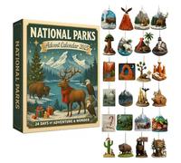 National Parks Advent Calendar 2025, 24 Days Christmas Countdown Calendar with 24 legendary landscapes and wildlife, Advent Calendar Surprise Gifts for explorers, and nature lovers (Brown)