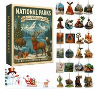 National Parks Advent Calendar 2025, 24 Days Christmas Countdown Calendar with Collectible Ornaments of America’s National Parks,Wildlife & Landscapes,Countdown Surprise Gifts for Nature Lovers (1pc)