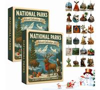 National Parks Advent Calendar 2025, 24 Days Christmas Countdown Calendar with Collectible Ornaments of America’s National Parks,Wildlife & Landscapes,Countdown Surprise Gifts for Nature Lovers (2pcs)