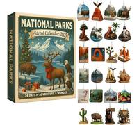 National Parks Advent Calendar 2025-24 Days Christmas Countdown Calendar with Collectible Ornaments of America’s National Parks, Wildlife & Scenic Landscapes, Gift for Nature Lovers (National Parks)