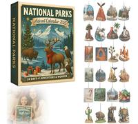 National Parks Advent Calendar 2025, 24 Days Christmas Countdown With Legendary Landscapes And Wildlife, Collectible Gifts For Explorers And Nature Lovers(1PCS)