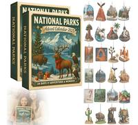 National Parks Advent Calendar 2025, 24 Days Christmas Countdown With Legendary Landscapes And Wildlife, Collectible Gifts For Explorers And Nature Lovers(2PCS)