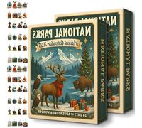 National Parks Advent Calendar 2025, Advent Calendar 2025, with 24 Legendary Landscapes And Wildlife, Unique Decoration for Nature Lovers Outdoor Enthusiast (2PCS)