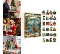 National Parks Advent Calendar 2025 for Adults 24 Days Christmas Countdown Advent Calendars with 24 Iconic Landscapes Ornaments of National Parks, Unique Christmas Gifts for Teen Boys & Nature Lovers