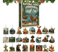 National Parks Advent Calendar 2025, Unwrap The Magic of America’s National Parks with 24 Iconic Landscapes Ornaments of America’S Greatest National Parks for Explorers, Nature lovers (1pc)