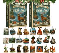 National Parks Advent Calendar 2025, Unwrap The Magic of America’s National Parks with 24 Iconic Landscapes Ornaments of America’S Greatest National Parks for Explorers, Nature lovers (2pcs)