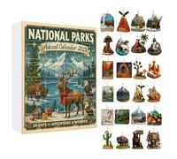 National Parks Advent Calendars 2025,Christmas Tree Decorations 24 Days Christmas Countdown Calendar,2D Wildlife Pendant Advent Calendars,Landscapes Decor for Nature Lover