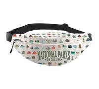 National Parks Checklist Gift National Park Outdoor Camping Hiking Gift Us National Park Fanny Pack Waist Bag (National Parks WB EU)