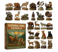 National Parks Countdown Calendar | 2D Acrylic 24 Pieces Flat Animal Pendants | Christmas Countdown Pendant | For Birthday Party- Offices Home Room Classroom School Apartment Vacation Travel