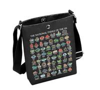National Parks Crossbody Bag US National Parks Camper Gift National Parks Hiking Lover Gift (U-S-ParksBlack)
