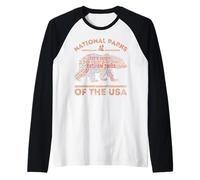 National Parks Hiking Travel Camping Outdoors Raglan Baseball Tee