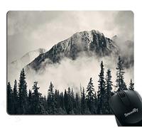 National Parks Mouse pad, Canadian Smokey Mountain Cliff Outdoor Idyllic Photo Art Mouse Pads