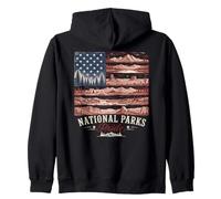 National Parks Pride Vintage Outdoor Adventure Design Zip Hoodie