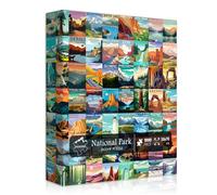National Parks Puzzle Age 15+ for Adults 1000 Pieces, Travel Poster Landscape Puzzle Including Zion Yellowstone Yosemite, Nature Jigsaw Puzzles Scenery Mountain Scene