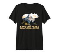 National Parks Save Our Parks Bear Silhouette Nature Scenery Premium T-Shirt