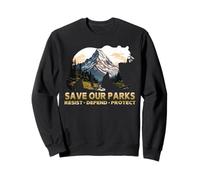 National Parks Save Our Parks Bear Silhouette Nature Scenery Sweatshirt