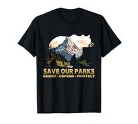 National Parks Save Our Parks Bear Silhouette Nature Scenery T-Shirt