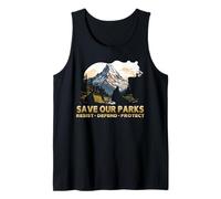 National Parks Save Our Parks Bear Silhouette Nature Scenery Tank Top