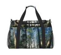 National Parks Sunshine Trees Full Print Travel Duffle Bag with Adjustable Shoulder Strap,Large Capacity Twill Polyester Crossbody Bag for Gym,Weekend Trips Outdoor Activities
