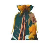 National Parks Sunshine Trees Linen Drawstring Gift Bag Xmas Party Candy Bag Reusable Storage Pouches