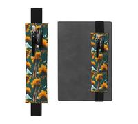 National Parks Sunshine Trees Print Leather Pen Holder Elastic Band Pencil Case Bookmark for Notebooks Diaries Planners
