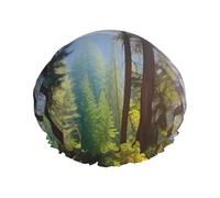 National Parks Sunshine Trees Shower Caps for Women Reusable Waterproof Shower Bonnet Large Elastic Bath Caps Double Layers Bathing Hair Caps Designed for all Hair Lengths with PEVA Lining