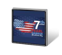 National Pearl Harbor Remembrance Day Pins Square Badge Lapel Pin Enamel Buttons Party Decorations