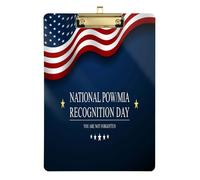 National Pow My Day Recognition Blue Clipboard Acrylic Padfolio Cute for Football Softball Coaching Size 9 x 12