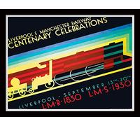 National Railway Museum 30x40cm Framed Print - Liverpool & Manchester (Centenary Celebrations by P Irwin Brown)