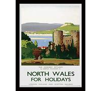 National Railway Museum 30x40cm Framed Print - North Wales (The Conway Estuary by Norman Wilkinson)