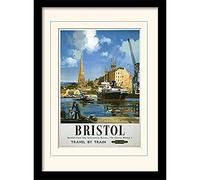 National Railway Museum "Bristol - Travel By Train Mounted and Framed Print, Multi-Colour, 30 x 40 cm