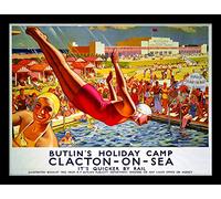 National Railway Museum "Clacton-on-Sea Framed Print, Multi-Colour, 30 x 40 cm