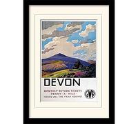 National Railway Museum "Devon (2)" Mounted and Framed Print, Multi-Colour, 30 x 40 cm