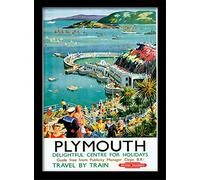National Railway Museum FP10205P-PL Plymouth (2) Framed 30 x 40cm Print, MDF, Multi-Colour, 42 x 32 x 2.4 cm