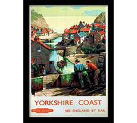 National Railway Museum FP10340P-PL Yorkshire Coast 4 Framed 30 x 40cm Print, MDF, Multi-Colour, 42 x 32 x 2.4 cm