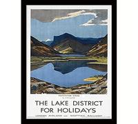National Railway Museum FP11706P-PL The Lake District for Holidays Framed 30 x 40cm Print, MDF, Multi-Colour, 42 x 32 x 2.4 cm