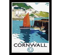 National Railway Museum FP11729P-PL Cornwall (Boats) Framed 30 x 40cm Print, MDF, Multi-Colour, 42 x 32 x 2.4 cm