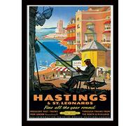 National Railway Museum "Hastings and St. Leonards Framed Print, Multi-Colour, 30 x 40 cm
