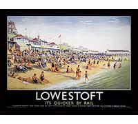 National Railway Museum "Lowestoft (Beach) Framed Print, Multi-Colour, 30 x 40 cm