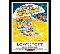 National Railway Museum Lowestoft (Deck Chair) Framed 30 x 40cm Print, MDF, Multi-Colour, 42 x 32 x 2.4 cm