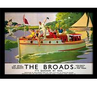 National Railway Museum "Norfolk Broads Framed Print, Multi-Colour, 30 x 40 cm