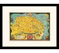 National Railway Museum "Norfolk Map Mounted and Framed Print, Multi-Colour, 30 x 40 cm