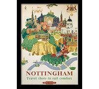 National Railway Museum "Nottingham (1)" Framed Print, Multi-Colour, 30 x 40 cm