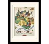 National Railway Museum Nottingham (1) Mounted & Framed 30 x 40cm Print, MDF, Multi-Colour, 42 x 32 x 2.4 cm