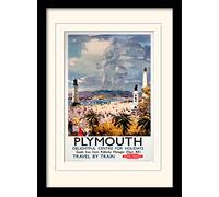 National Railway Museum "Plymouth (1)" Mounted and Framed Print, Multi-Colour, 30 x 40 cm
