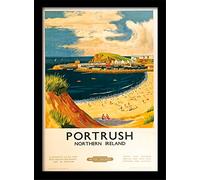 National Railway Museum "Portrush Framed Print, Multi-Colour, 30 x 40 cm