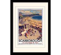 National Railway Museum "Scarborough (1)" Mounted and Framed Print, Multi-Colour, 30 x 40 cm