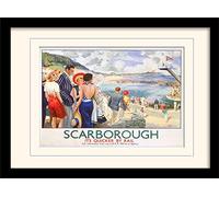 National Railway Museum "Scarborough (9)" Mounted and Framed Print, Multi-Colour, 30 x 40 cm