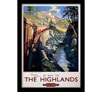 National Railway Museum "The Highlands Framed Print, Multi-Colour, 30 x 40 cm