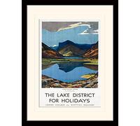 National Railway Museum "The Lake District For Holidays Mounted and Framed Print, Multi-Colour, 30 x 40 cm